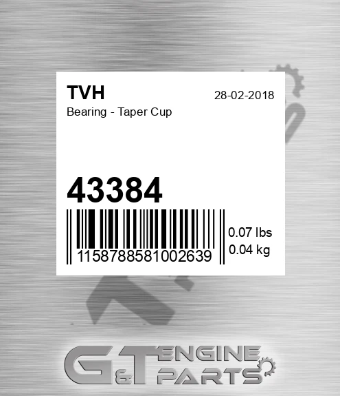 43384 Bearing - Taper Cup