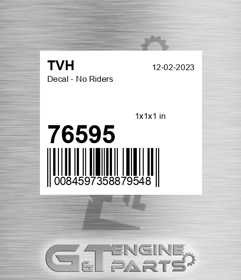 76595 Decal - No Riders
