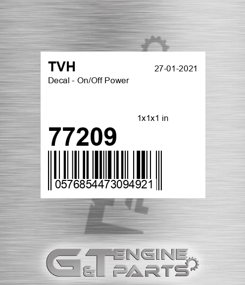 77209 Decal - On/Off Power