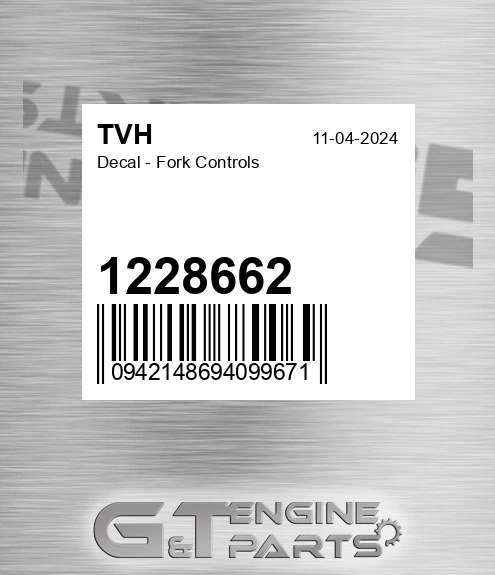 1228662 Decal - Fork Controls