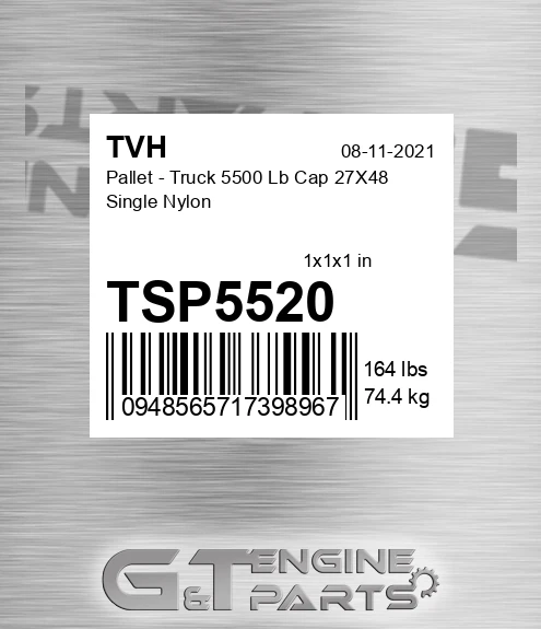 TSP5520 Pallet - Truck 5500 Lb Cap 27X48 Single Nylon