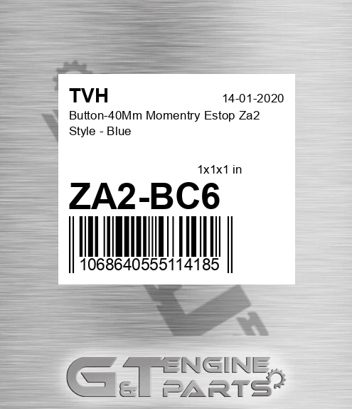 ZA2-BC6 Button-40Mm Momentry Estop Za2 Style - Blue