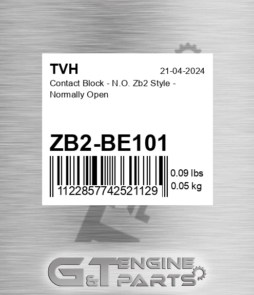 ZB2-BE101 Contact Block - N.O. Zb2 Style - Normally Open