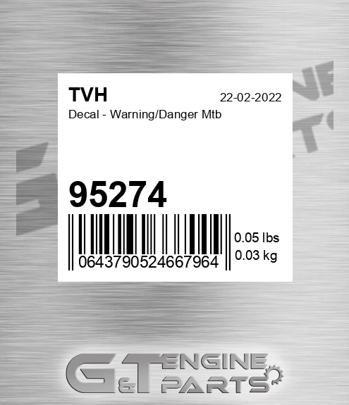95274 Decal - Warning/Danger Mtb