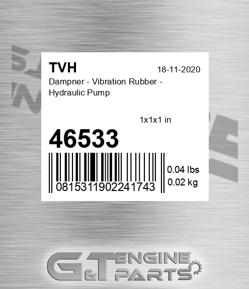 46533 Dampner - Vibration Rubber - Hydraulic Pump