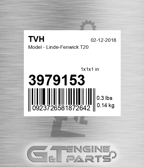 3979153 Model - Linde-Fenwick T20