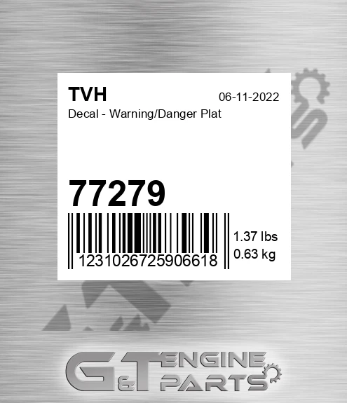 77279 Decal - Warning/Danger Plat