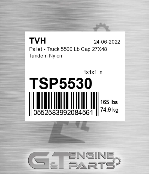 TSP5530 Pallet - Truck 5500 Lb Cap 27X48 Tandem Nylon