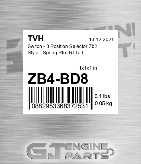 ZB4-BD8 Switch - 3 Position Selector Zb2 Style - Spring Rtrn Rt To L