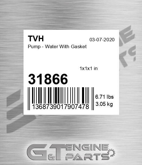 31866 Pump - Water With Gasket