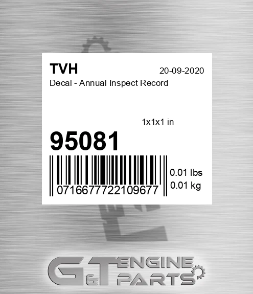 95081 Decal - Annual Inspect Record