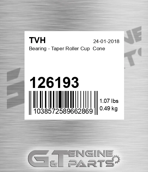 126193 Bearing - Taper Roller Cup Cone