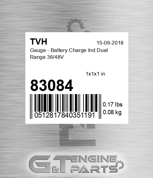83084 Gauge - Battery Charge Ind Duel Range 36/48V