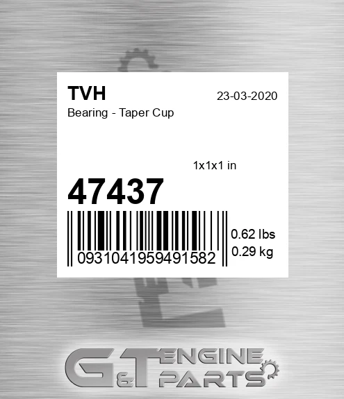 47437 Bearing - Taper Cup
