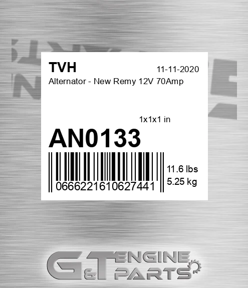 AN0133 Alternator - New Remy 12V 70Amp