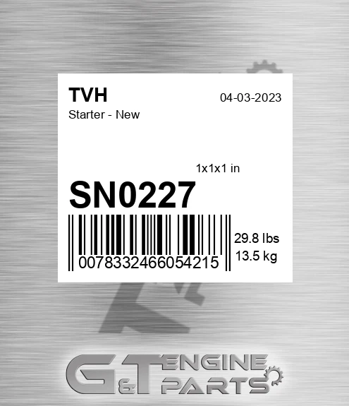 SN0227 Starter - New