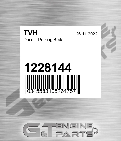 1228144 Decal - Parking Brak