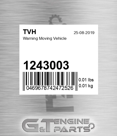 1243003 Warning Moving Vehicle