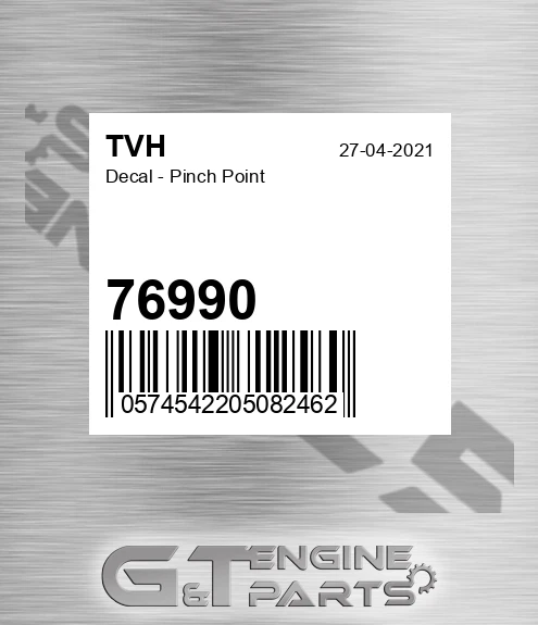 76990 Decal - Pinch Point