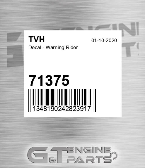 71375 Decal - Warning Rider