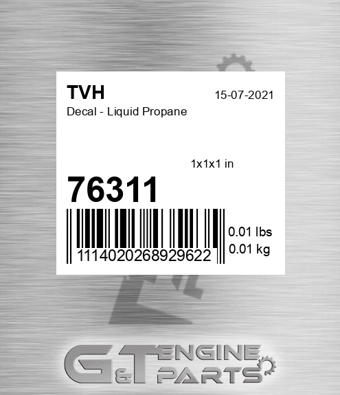 76311 Decal - Liquid Propane