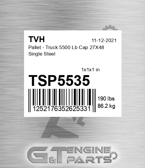 TSP5535 Pallet - Truck 5500 Lb Cap 27X48 Single Steel