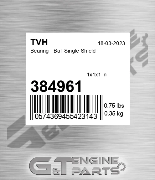 384961 Bearing - Ball Single Shield