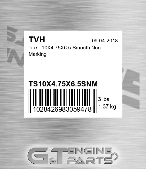 TS10X4.75X6.5SNM Tire - 10X4.75X6.5 Smooth Non Marking