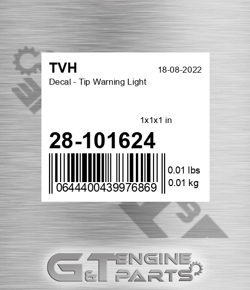 28-101624 Decal - Tip Warning Light