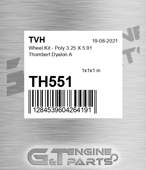 TH551 Wheel Kit - Poly 3.25 X 5.91 Thombert Dyalon A