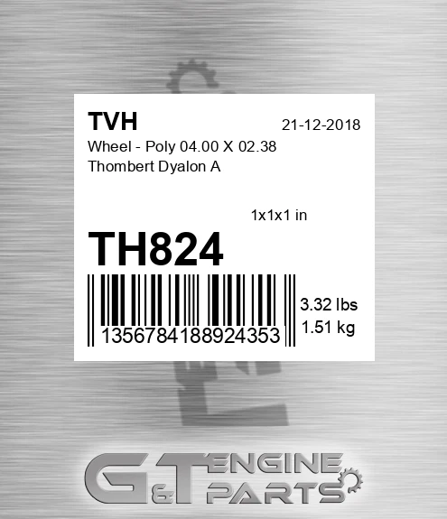 TH824 Wheel - Poly 04.00 X 02.38 Thombert Dyalon A