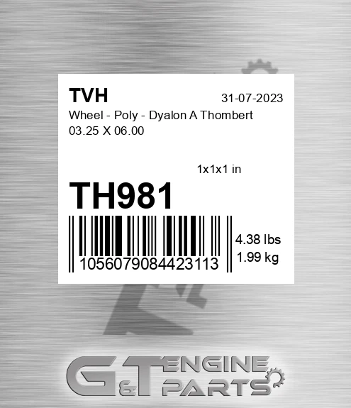 TH981 Wheel - Poly - Dyalon A Thombert 03.25 X 06.00