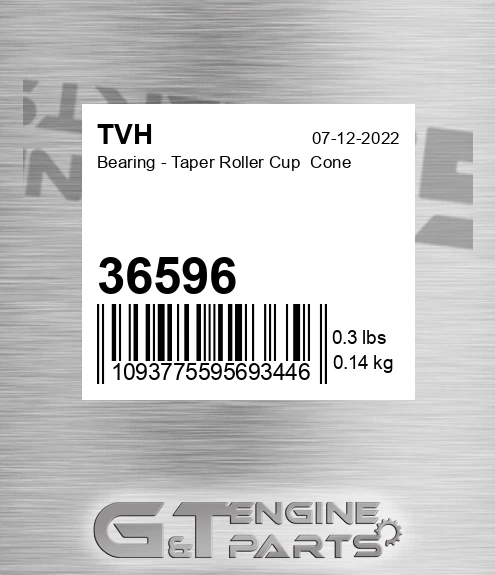 36596 Bearing - Taper Roller Cup Cone