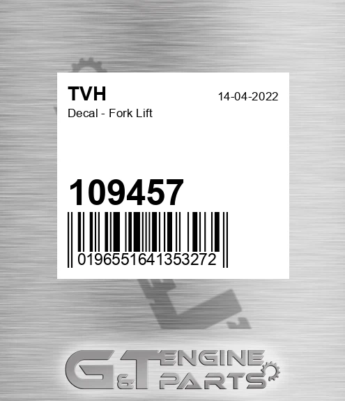 109457 Decal - Fork Lift