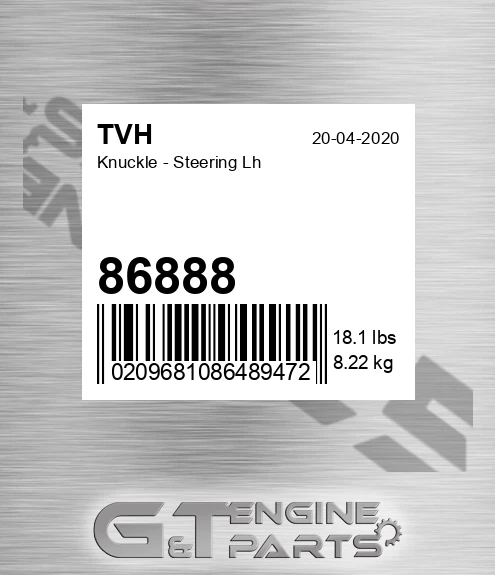 86888 Knuckle - Steering Lh