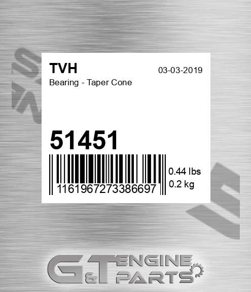 51451 Bearing - Taper Cone