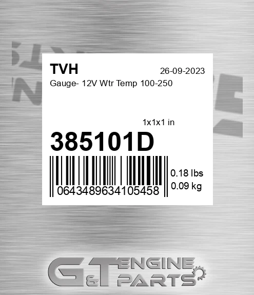 385101D Gauge- 12V Wtr Temp 100-250