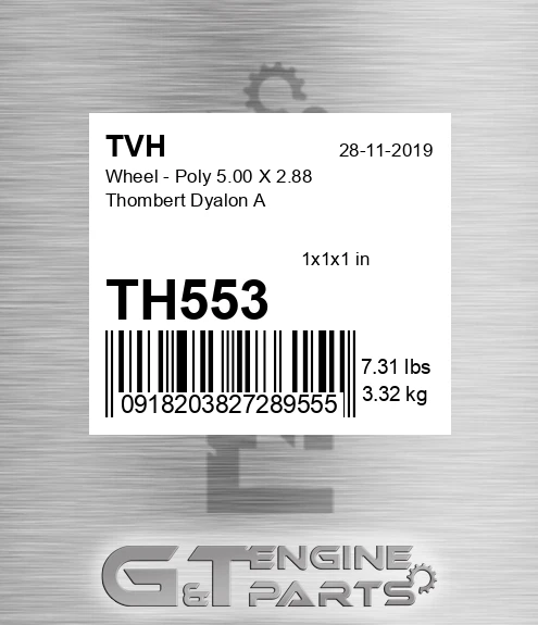 TH553 Wheel - Poly 5.00 X 2.88 Thombert Dyalon A