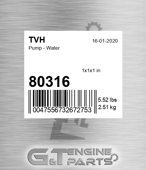 80316 Pump - Water