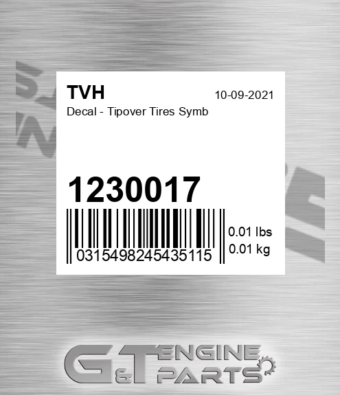 1230017 Decal - Tipover Tires Symb