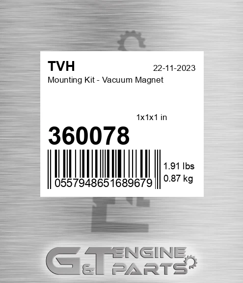 360078 Mounting Kit - Vacuum Magnet