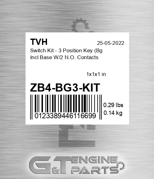 ZB4-BG3-KIT Switch Kit - 3 Position Key Bg Incl Base W/2 N.O. Contacts