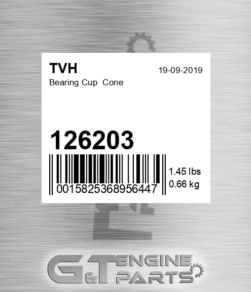 126203 Bearing Cup Cone