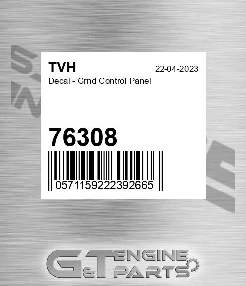 76308 Decal - Grnd Control Panel