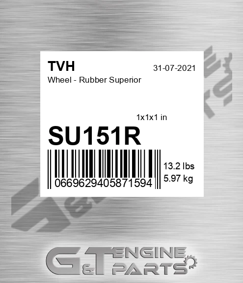 SU151R Wheel - Rubber Superior
