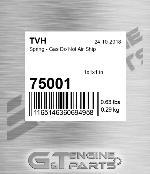 75001 Spring - Gas Do Not Air Ship