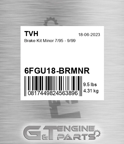 6FGU18-BRMNR Brake Kit Minor 7/95 - 9/99