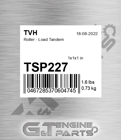 TSP227 Roller - Load Tandem