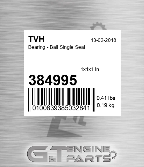 384995 Bearing - Ball Single Seal