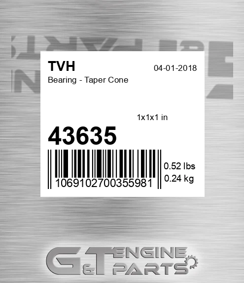 43635 Bearing - Taper Cone